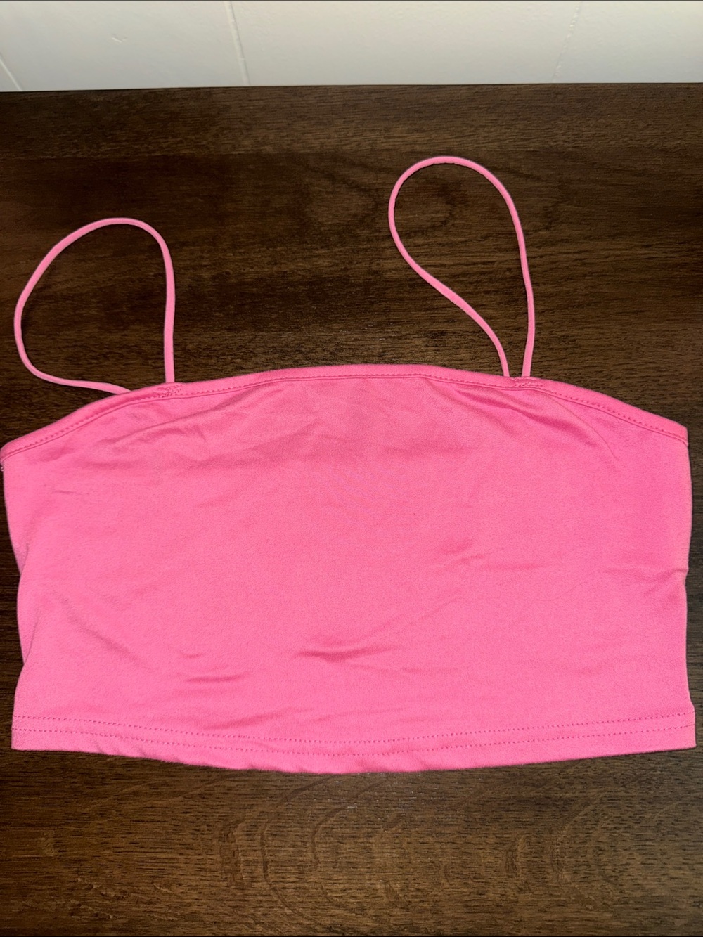 Pink Spaghetti Strap Crop Top